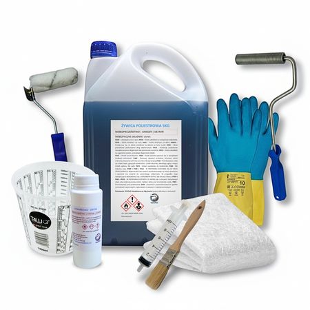 Kompletny zestaw: wałek + rękawice + kubek + pędzel + wałek szkutniczy